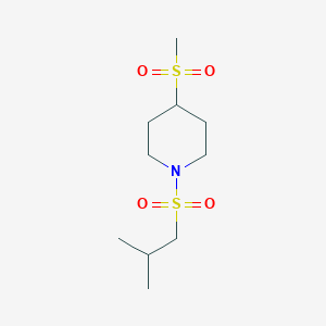 molecular formula C10H21NO4S2 B2361851 1-(Isobutylsulfonyl)-4-(methylsulfonyl)piperidine CAS No. 1795492-28-2