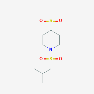 molecular formula C10H21NO4S2 B2361851 1-(异丁基磺酰基)-4-(甲基磺酰基)哌啶 CAS No. 1795492-28-2