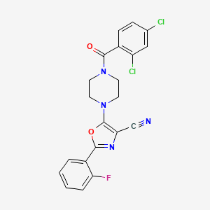 5-(4-(2,4-Dichlorobenzoyl)piperazin-1-yl)-2-(2-fluorophenyl)oxazole-4-carbonitrile