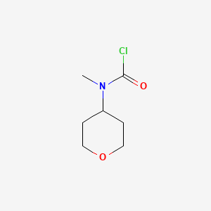 molecular formula C7H12ClNO2 B2361876 N-甲基-N-(氧杂-4-基)氨基甲酰氯 CAS No. 220641-84-9