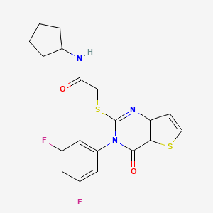 N-cyclopentyl-2-{[3-(3,5-difluorophenyl)-4-oxo-3,4-dihydrothieno[3,2-d]pyrimidin-2-yl]sulfanyl}acetamide
