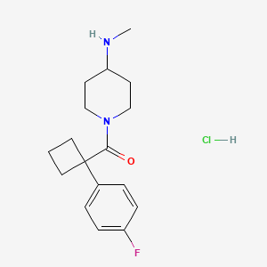 molecular formula C17H24ClFN2O B2361882 1-[1-(4-fluorophenyl)cyclobutanecarbonyl]-N-methylpiperidin-4-amine hydrochloride CAS No. 1584564-40-8