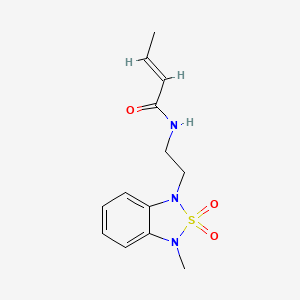 molecular formula C13H17N3O3S B2361883 (E)-N-(2-(3-methyl-2,2-dioxidobenzo[c][1,2,5]thiadiazol-1(3H)-yl)ethyl)but-2-enamide CAS No. 2035036-10-1