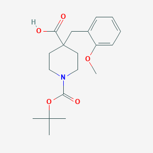 molecular formula C19H27NO5 B2361884 1-(tert-Butoxycarbonyl)-4-(2-methoxybenzyl)piperidine-4-carboxylic acid CAS No. 1707602-34-3