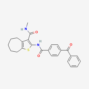 molecular formula C25H24N2O3S B2361892 2-(4-苯甲酰苯甲酰胺)-N-甲基-5,6,7,8-四氢-4H-环庚并[b]噻吩-3-甲酰胺 CAS No. 893124-49-7