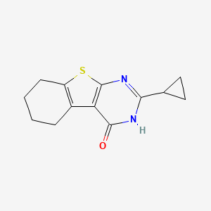 molecular formula C13H14N2OS B2361893 2-cyclopropyl-5,6,7,8-tetrahydro-3H-[1]benzothiolo[2,3-d]pyrimidin-4-one CAS No. 462066-12-2