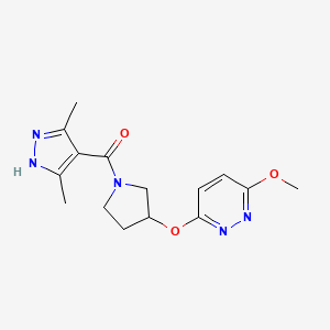 molecular formula C15H19N5O3 B2361900 (3,5-Dimethyl-1H-pyrazol-4-yl)(3-((6-methoxypyridazin-3-yl)oxy)pyrrolidin-1-yl)methanon CAS No. 2034206-90-9