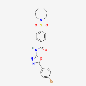 4-(azepan-1-ylsulfonyl)-N-(5-(4-bromophenyl)-1,3,4-oxadiazol-2-yl)benzamide