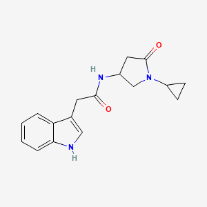 molecular formula C17H19N3O2 B2361906 N-(1-cyclopropyl-5-oxopyrrolidin-3-yl)-2-(1H-indol-3-yl)acetamide CAS No. 1396878-40-2