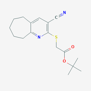 tert-butyl 2-[(3-cyano-6,7,8,9-tetrahydro-5H-cyclohepta[b]pyridin-2-yl)sulfanyl]acetate