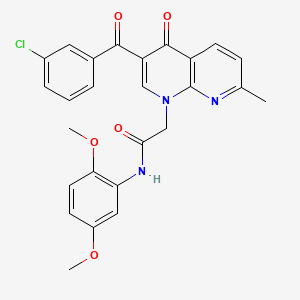 2-(3-(3-chlorobenzoyl)-7-methyl-4-oxo-1,8-naphthyridin-1(4H)-yl)-N-(2,5-dimethoxyphenyl)acetamide