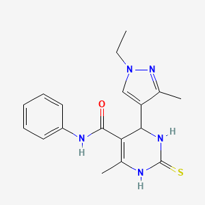 4-(1-Ethyl-3-methyl-1H-pyrazol-4-yl)-6-methyl-N-phenyl-2-thioxo-1,2,3,4-tetrahydro-5-pyrimidinecarboxamide