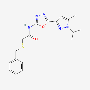 2-(benzylthio)-N-(5-(1-isopropyl-5-methyl-1H-pyrazol-3-yl)-1,3,4-oxadiazol-2-yl)acetamide
