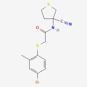 2-[(4-bromo-2-methylphenyl)sulfanyl]-N-(3-cyanothiolan-3-yl)acetamide