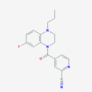 4-(7-Fluoro-4-propyl-2,3-dihydroquinoxaline-1-carbonyl)pyridine-2-carbonitrile