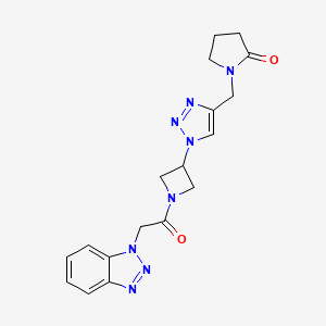 1-((1-(1-(2-(1H-benzo[d][1,2,3]triazol-1-yl)acetyl)azetidin-3-yl)-1H-1,2,3-triazol-4-yl)methyl)pyrrolidin-2-one