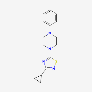 molecular formula C15H18N4S B2361941 1-(3-Cyclopropyl-1,2,4-thiadiazol-5-yl)-4-phenylpiperazine CAS No. 2034458-36-9