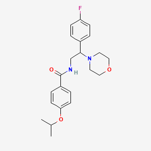 molecular formula C22H27FN2O3 B2361942 N-(2-(4-氟苯基)-2-吗啉代乙基)-4-异丙氧基苯甲酰胺 CAS No. 850704-48-2