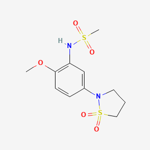 molecular formula C11H16N2O5S2 B2361945 N-(5-(1,1-二氧化异噻唑烷-2-基)-2-甲氧基苯基)甲磺酰胺 CAS No. 941974-81-8
