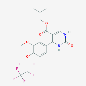 molecular formula C20H22F6N2O5 B2361946 Isobutyl 4-(4-(1,1,2,3,3,3-hexafluoropropoxy)-3-methoxyphenyl)-6-methyl-2-oxo-1,2,3,4-tetrahydropyrimidine-5-carboxylate CAS No. 324579-83-1