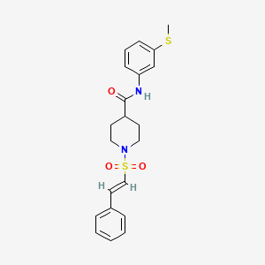 molecular formula C21H24N2O3S2 B2361949 N-(3-methylsulfanylphenyl)-1-[(E)-2-phenylethenyl]sulfonylpiperidine-4-carboxamide CAS No. 1182529-50-5