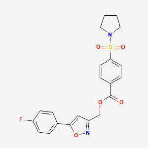 (5-(4-Fluorophenyl)isoxazol-3-yl)methyl 4-(pyrrolidin-1-ylsulfonyl)benzoate
