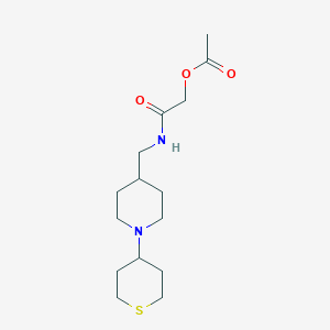 molecular formula C15H26N2O3S B2361964 2-氧代-2-(((1-(四氢-2H-噻喃-4-基)哌啶-4-基)甲基)氨基)乙酸乙酯 CAS No. 2034241-25-1