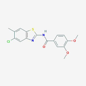 molecular formula C17H15ClN2O3S B236197 N-(5-chloro-6-methyl-1,3-benzothiazol-2-yl)-3,4-dimethoxybenzamide 