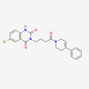 molecular formula C23H22BrN3O3 B2361970 6-bromo-3-(4-oxo-4-(4-phenyl-5,6-dihydropyridin-1(2H)-yl)butyl)quinazoline-2,4(1H,3H)-dione CAS No. 958719-95-4