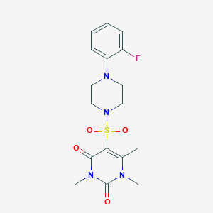 molecular formula C17H21FN4O4S B2361972 5-[4-(2-Fluorophenyl)piperazin-1-yl]sulfonyl-1,3,6-trimethylpyrimidine-2,4-dione CAS No. 893337-24-1