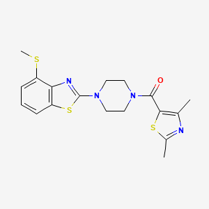 molecular formula C18H20N4OS3 B2361975 (2,4-Dimethylthiazol-5-yl)(4-(4-(methylthio)benzo[d]thiazol-2-yl)piperazin-1-yl)methanone CAS No. 1172819-24-7