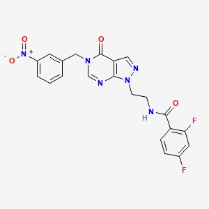 2,4-difluoro-N-(2-(5-(3-nitrobenzyl)-4-oxo-4,5-dihydro-1H-pyrazolo[3,4-d]pyrimidin-1-yl)ethyl)benzamide