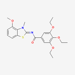 3,4,5-triethoxy-N-[(2E)-4-methoxy-3-methyl-2,3-dihydro-1,3-benzothiazol-2-ylidene]benzamide