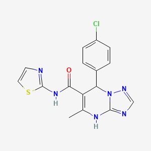 7-(4-chlorophenyl)-5-methyl-N-(1,3-thiazol-2-yl)-4,7-dihydro[1,2,4]triazolo[1,5-a]pyrimidine-6-carboxamide