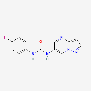 molecular formula C13H10FN5O B2362003 1-(4-Fluorophenyl)-3-(pyrazolo[1,5-a]pyrimidin-6-yl)urea CAS No. 2034504-67-9