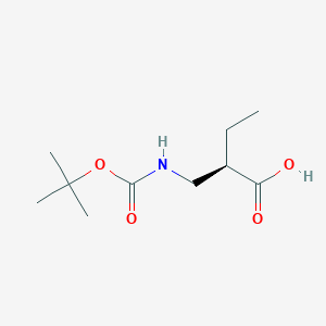 Butanoicacid, 2-[[[(1,1-dimethylethoxy)carbonyl]amino]methyl]-, (2R)-