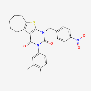 3-(3,4-dimethylphenyl)-1-(4-nitrobenzyl)-6,7,8,9-tetrahydro-1H-cyclohepta[4,5]thieno[2,3-d]pyrimidine-2,4(3H,5H)-dione