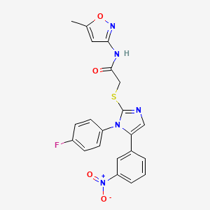 2-((1-(4-fluorophenyl)-5-(3-nitrophenyl)-1H-imidazol-2-yl)thio)-N-(5-methylisoxazol-3-yl)acetamide