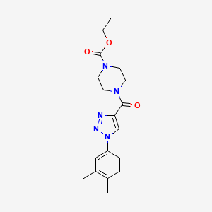 ethyl 4-(1-(3,4-dimethylphenyl)-1H-1,2,3-triazole-4-carbonyl)piperazine-1-carboxylate