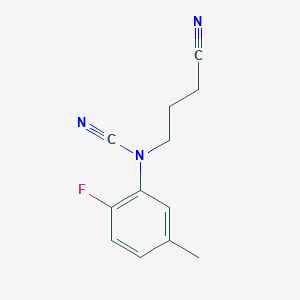 molecular formula C12H12FN3 B2362038 3-Cyanopropyl-(2-fluoro-5-methylphenyl)cyanamide CAS No. 1607314-28-2