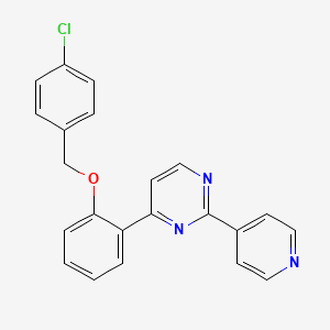 molecular formula C22H16ClN3O B2362039 4-{2-[(4-Chlorobenzyl)oxy]phenyl}-2-(4-pyridinyl)pyrimidine CAS No. 439109-62-3