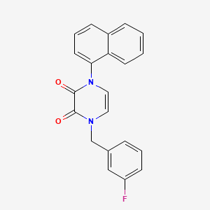 1-[(3-Fluorophenyl)methyl]-4-naphthalen-1-ylpyrazine-2,3-dione