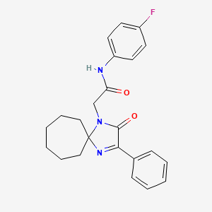N-(4-fluorophenyl)-2-(3-oxo-2-phenyl-1,4-diazaspiro[4.6]undec-1-en-4-yl)acetamide