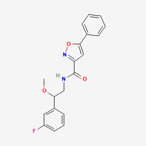molecular formula C19H17FN2O3 B2362046 N-(2-(3-fluorophenyl)-2-methoxyethyl)-5-phenylisoxazole-3-carboxamide CAS No. 1797554-94-9