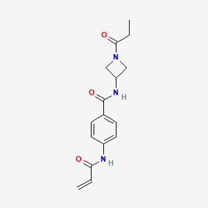 molecular formula C16H19N3O3 B2362047 N-(1-Propanoylazetidin-3-yl)-4-(prop-2-enoylamino)benzamide CAS No. 2361700-73-2