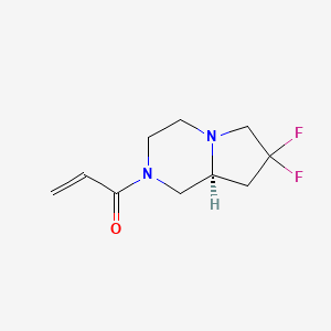molecular formula C10H14F2N2O B2362052 1-[(8As)-7,7-difluoro-1,3,4,6,8,8a-hexahydropyrrolo[1,2-a]pyrazin-2-yl]prop-2-en-1-one CAS No. 2196015-65-1