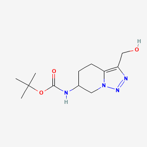 molecular formula C12H20N4O3 B2362054 Tert-Butyl (3-(Hydroxymethyl)-4,5,6,7-Tetrahydro-[1,2,3]Triazolo[1,5-A]Pyridin-6-Yl)Carbamate CAS No. 2139226-14-3