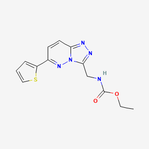 molecular formula C13H13N5O2S B2362058 Ethyl ((6-(thiophen-2-yl)-[1,2,4]triazolo[4,3-b]pyridazin-3-yl)methyl)carbamate CAS No. 1903041-15-5