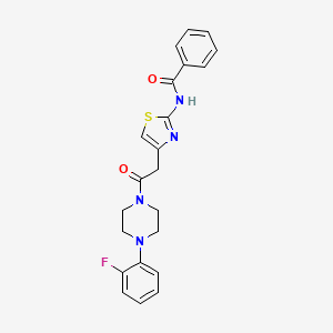 molecular formula C22H21FN4O2S B2362060 N-(4-(2-(4-(2-fluorophenyl)piperazin-1-yl)-2-oxoethyl)thiazol-2-yl)benzamide CAS No. 941947-25-7