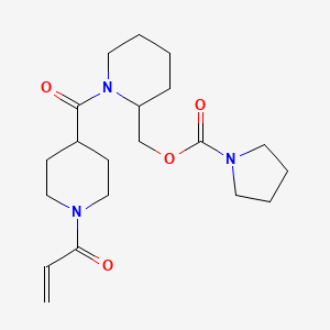 [1-(1-Prop-2-enoylpiperidine-4-carbonyl)piperidin-2-yl]methyl pyrrolidine-1-carboxylate